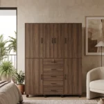 Closet Cómoda 150x160 cm con cuatro puertas y cajones